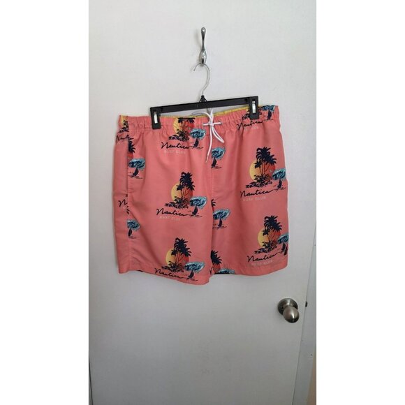 Nautica Swim Trunk Shorts Mens Size XL Coral Island Print Performance Beach - Picture 1 of 8
